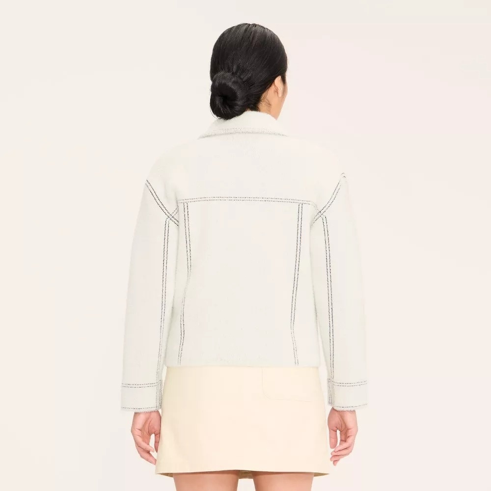 Woolrich x Target Women's M Medium Shacket Cream Sweater / Shirt Jacket‎ NWT! - Picture 2 of 7